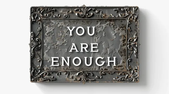 Rustikales Metallschild mit motivierendem Spruch