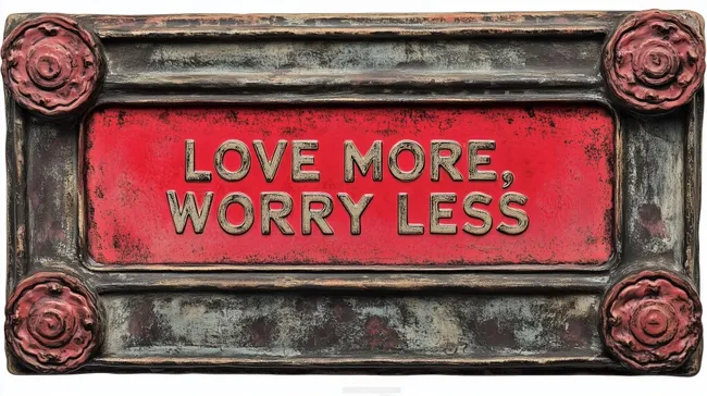 Rustikales Metallschild mit motivierender Botschaft