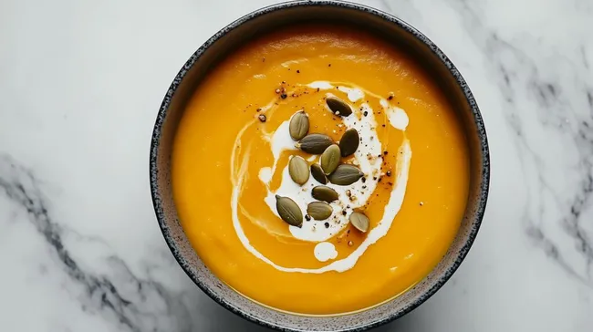 Sämige Kürbissuppe mit gerösteten Kürbiskernen