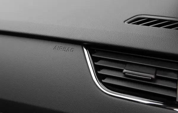 Safety airbag sign in modern car