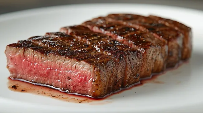 Saftig gegrilltes Rindfleischsteak mit Würzung