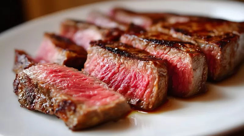 Saftig geschnittenes Rinderfilet in medium rare