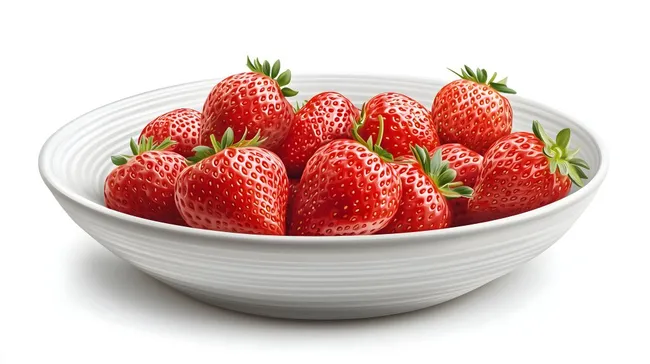 Saftig-rote Erdbeeren in schöner Schale