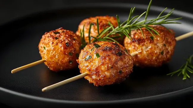 Saftige Hackbällchen auf dekorativem Teller