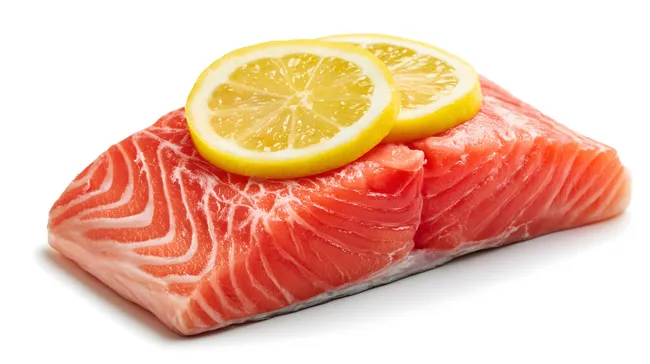 Saftige Lachssteaks mit Zitronenscheiben