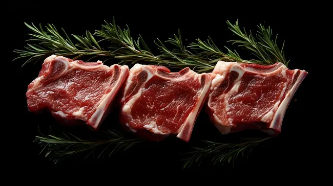 Saftige Lammkoteletts mit frischen Rosmarinzweigen