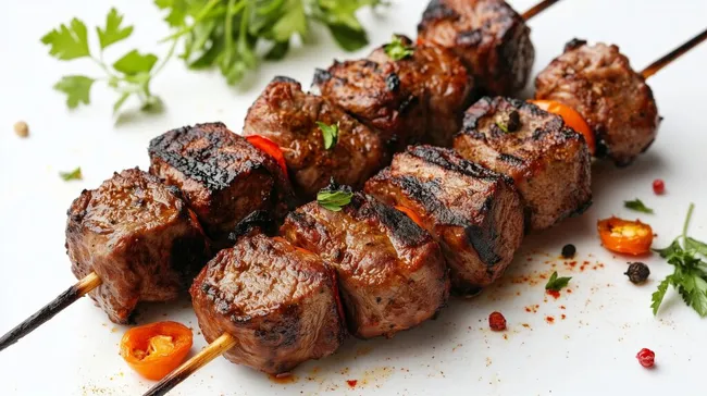 Saftige Lammspieße mit Paprika und Kräutern