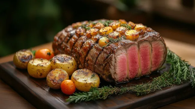 Saftige Rinderroulade mit Kartoffeln und Kräutern