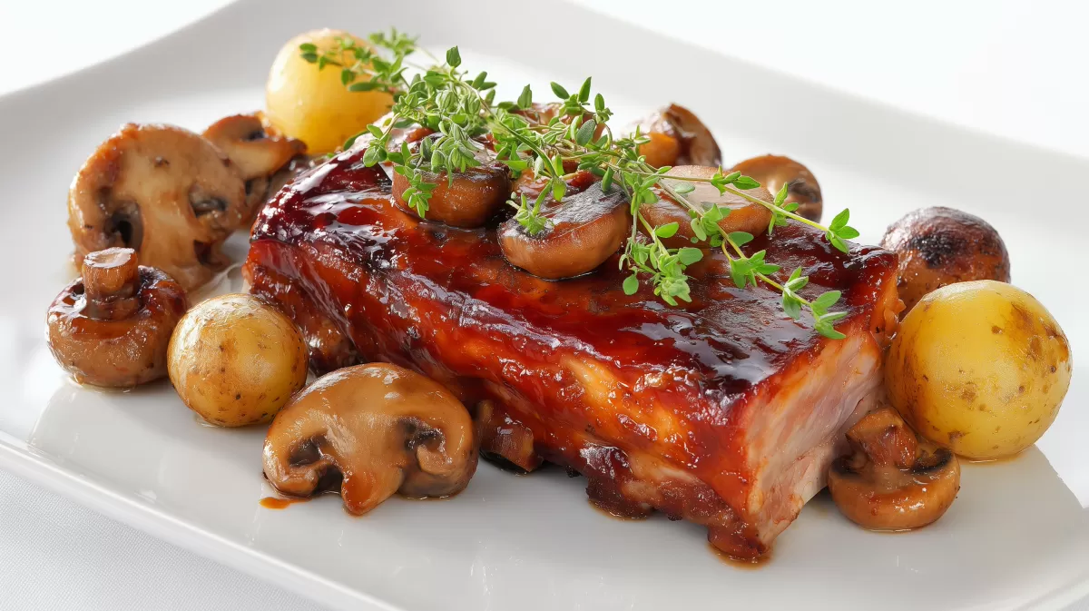 Saftige Schlrippchen mit Champignons und Kartoffeln