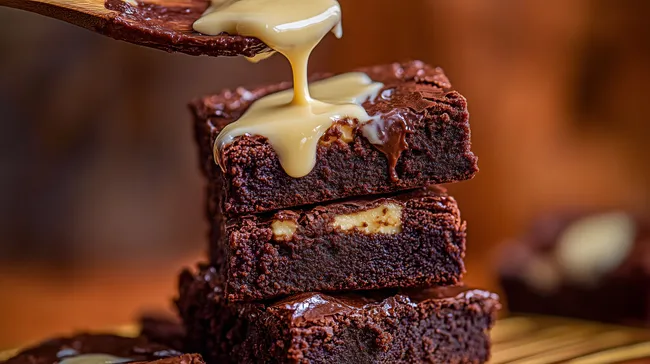 Saftige Schokoladenbrownies mit weißer Glasur