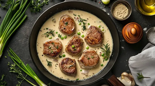 Saftige Schweinemedaillons in cremiger Sauce
