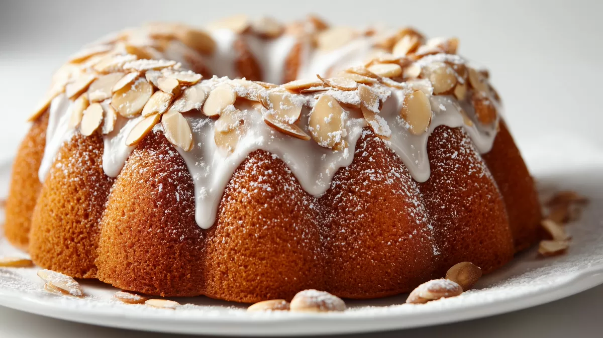 Saftiger Mandelkuchen mit Amaretto und Zuckerguss