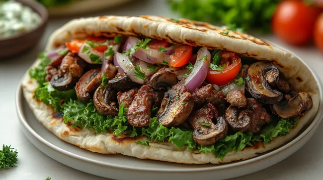 Saftiges Dönerfleisch in knusprigem Fladenbrot mit frischem Gemüse