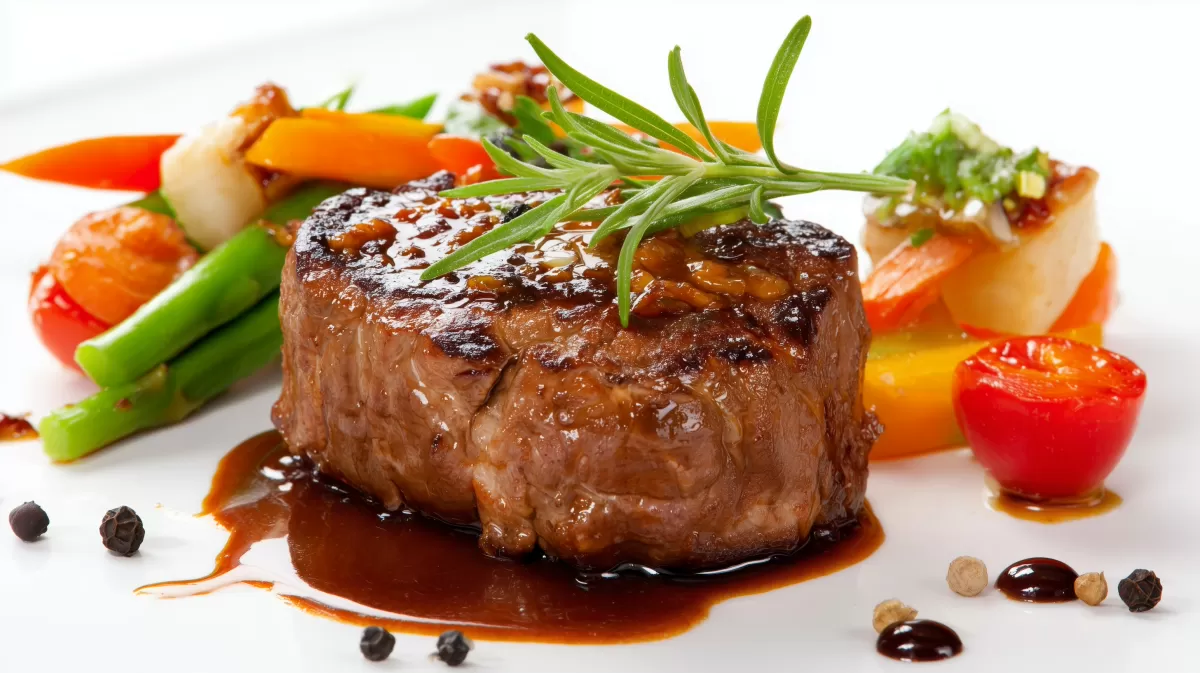 Saftiges Rinderfilet mit buntem Gemüse