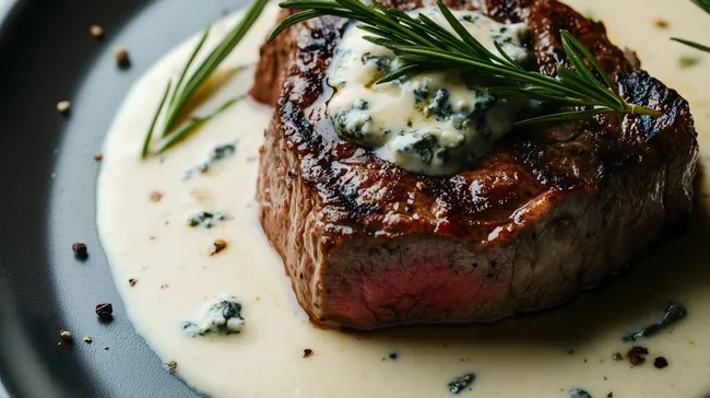 Saftiges Rinderfilet mit Gorgonzola-Käse-Sauce