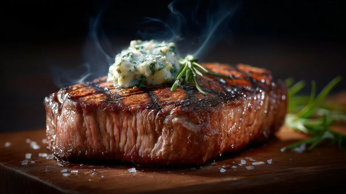 Saftiges Rindersteak mit Kräuterbutter & Rosmarin