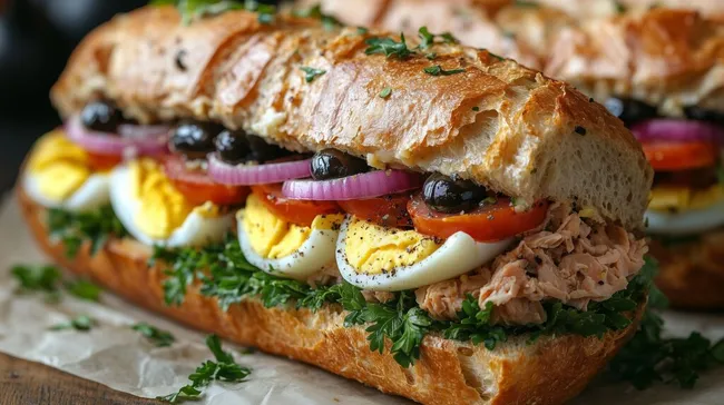 Saftiges Sandwichwraps mit Eiern und Gemüse