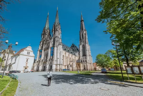 Saint Wenceslas Cathedral at Wenceslas square in Olomouc