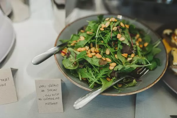 Salad  With Pine Nuts Served On Brunch (Flip 2019)