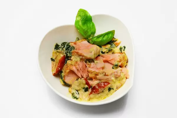 Salmon and cheese salad