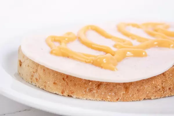 Sandwich with Chicken Breasts salami and Mustard sauce