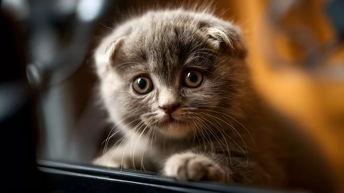 Sanft blickendes schottisches Faltohr-Kätzchen