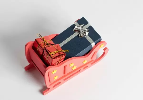 Santa sledge loaded with gifts