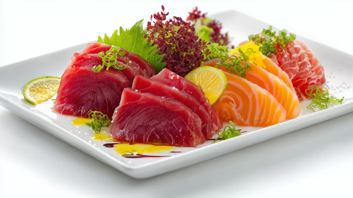 Sashimi Platte mit Yuzu – Thunfisch und Lachs