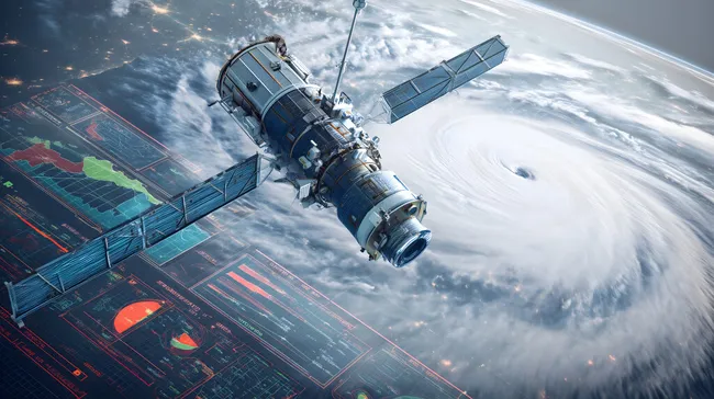 Satellitenbild eines Hurrikans über der Erde