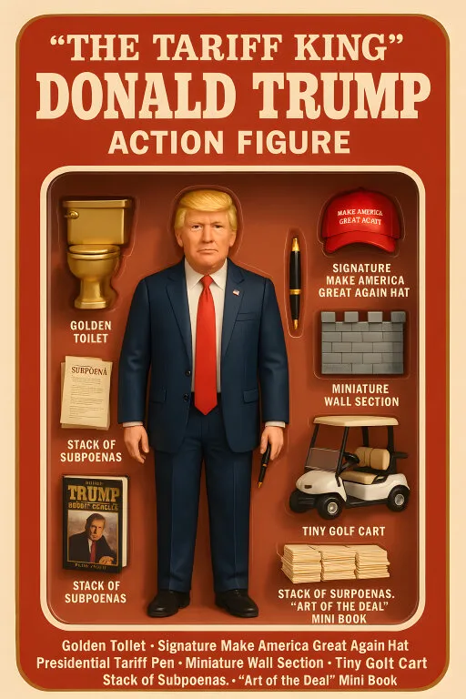 Satirische Actionfigur des ehemaligen US-Präsidenten Donald Trump