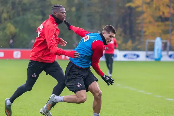 Sava Cestic und Kingsley Ehizibue im Zweikampf
