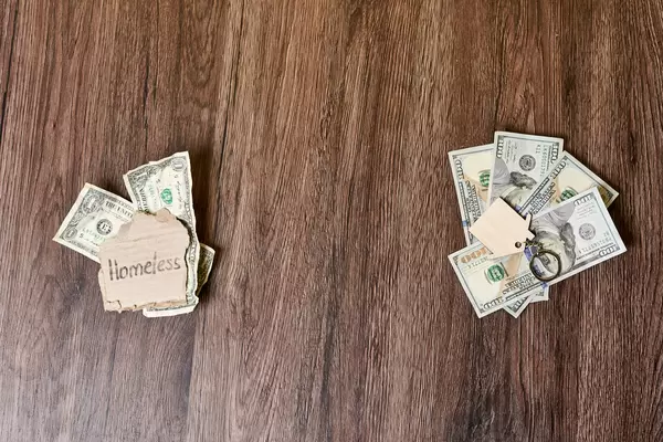 Savings of poor beggar man and a rich person