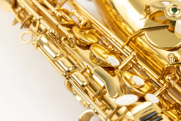Saxophone details buttons closeup image