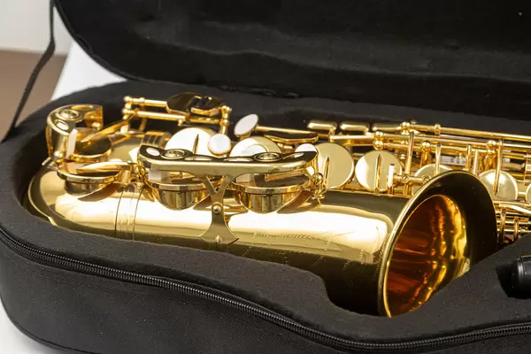 Saxophone in the black case