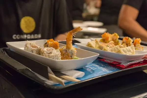 Scampi Crevetten mit Reis und Sesam