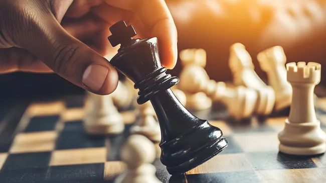 Schachfiguren im strategischen Duell