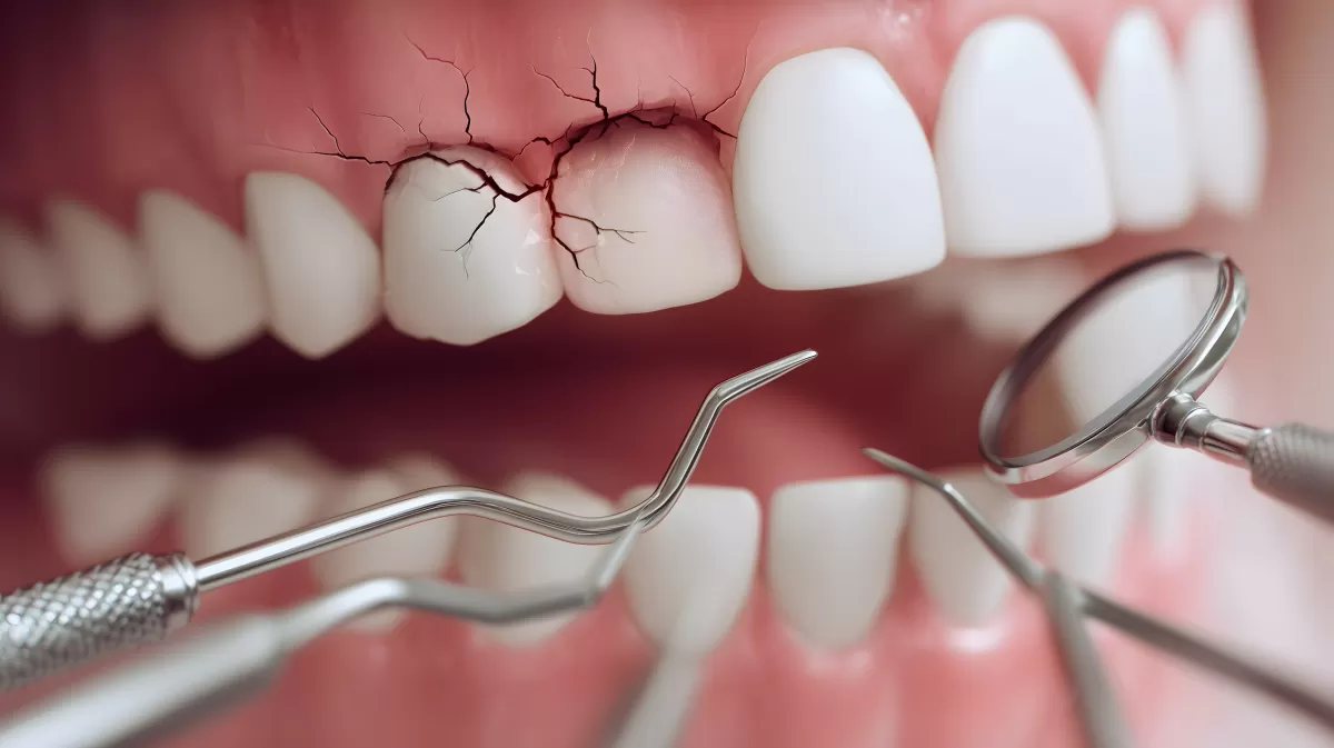 Schäden an Zähnen in Nahaufnahme