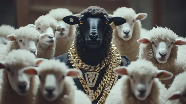Schafe in extravaganter Aufmachung