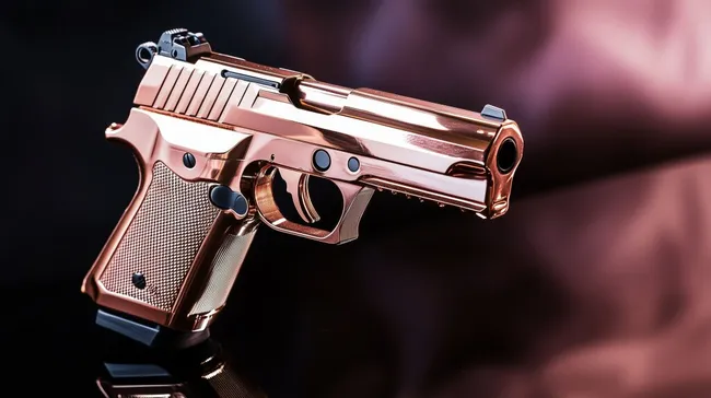 Schicke goldene Pistole mit Reflexionen