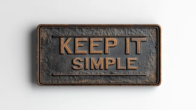 Schild mit minimalistischer Industrieoptik