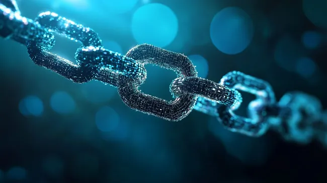 Schillernde digitale Blockchain-Verbindung