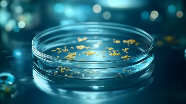 Schillernde Glitzer in Glasschale