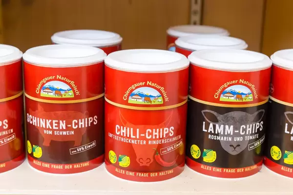Schinken-Chips, Chili-Chips und Lamm-Chips