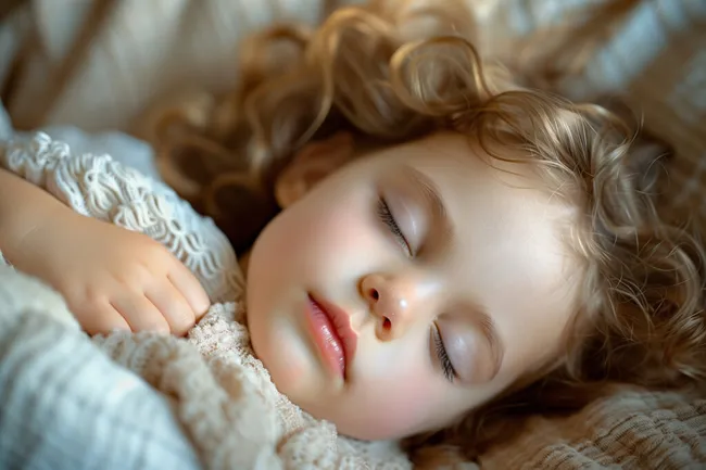 Schlafendes Baby in Decke gehüllt