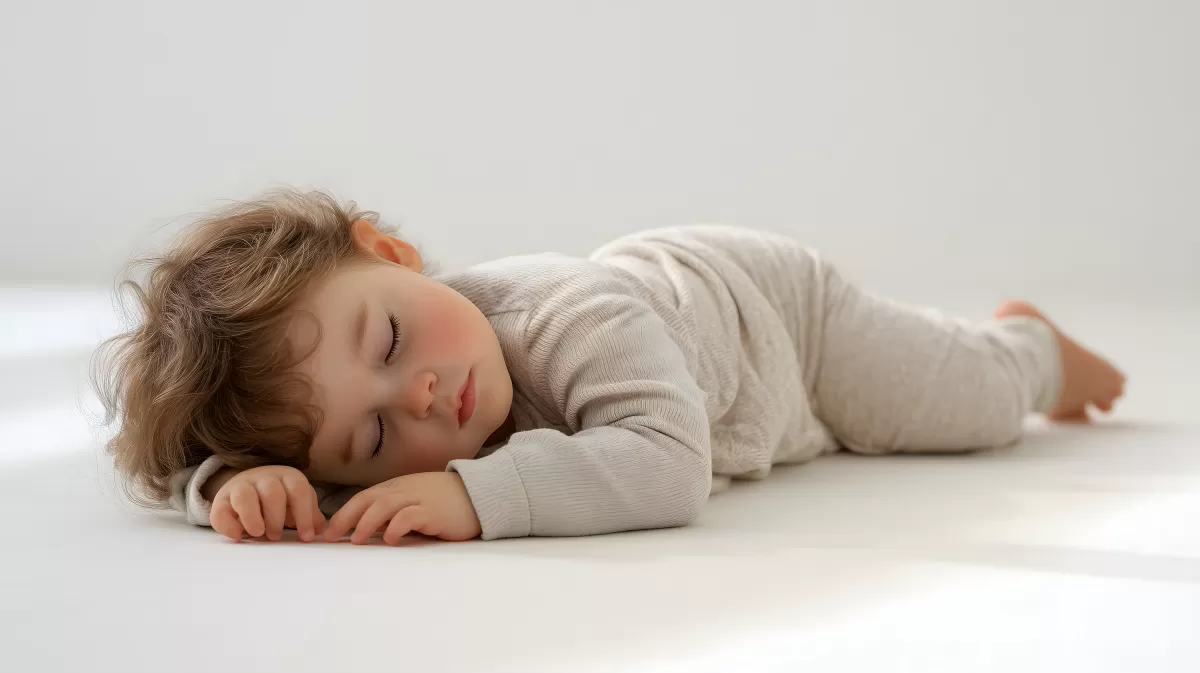Schlafendes Kind auf hellem Hintergrund