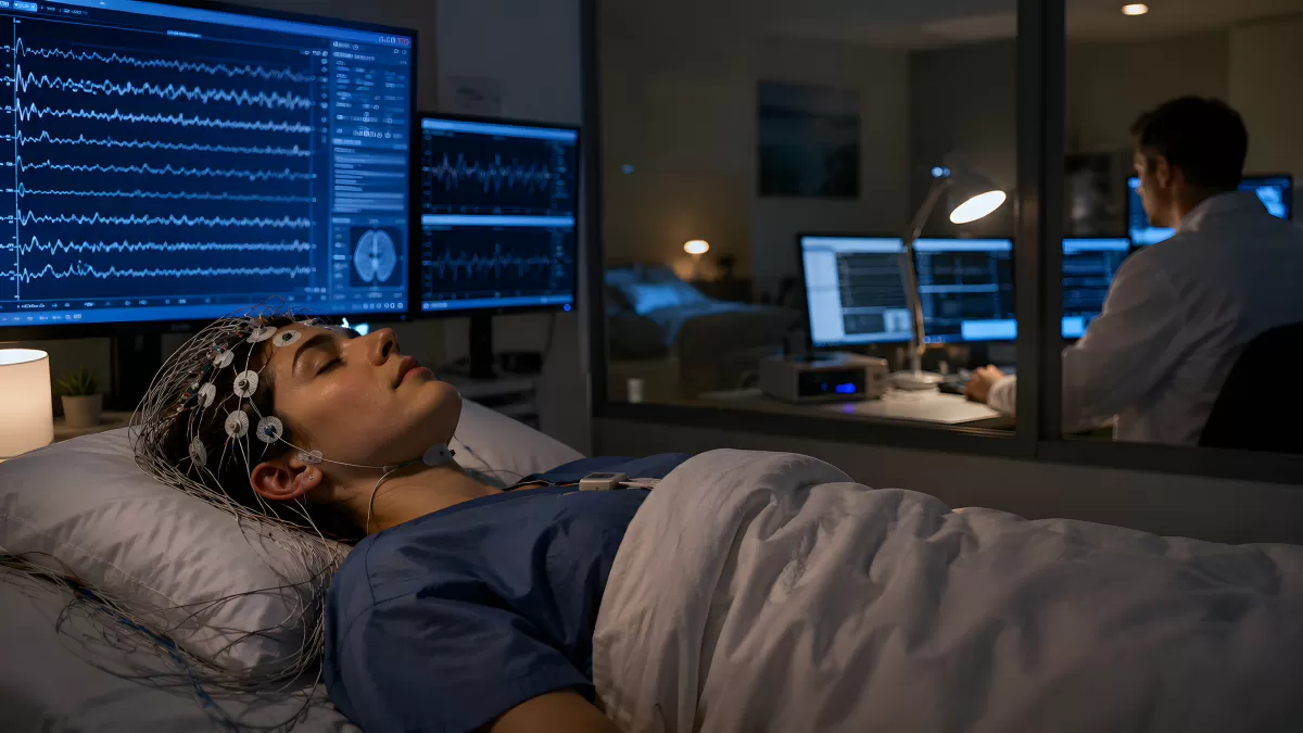 Schlafuntersuchung mit EEG in moderner Schlafklinik