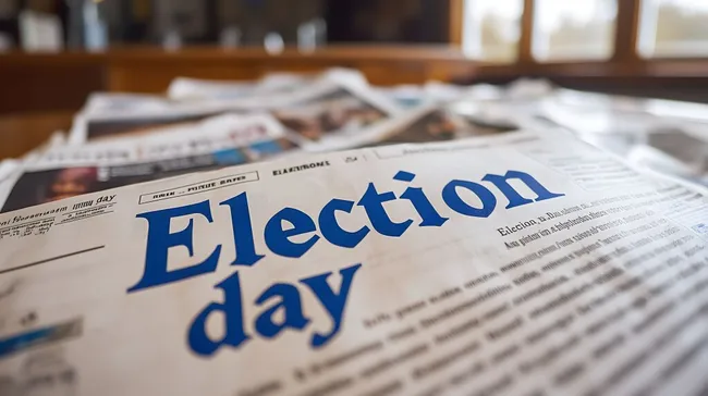 Schlagzeile 'Election Day' in den Nachrichten