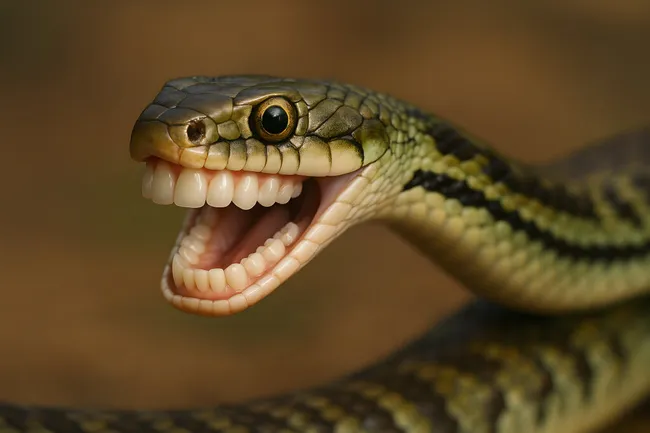 Schlangenartige Kreatur mit menschlichen Zähnen