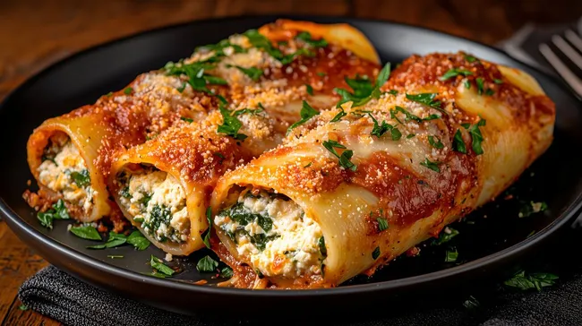 Schmackhaft gefüllte Cannelloni mit Tomatensauce