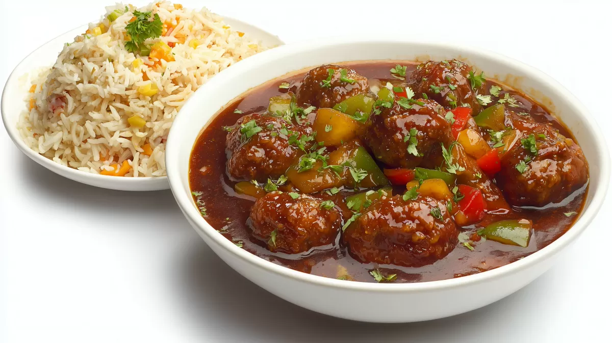 Schmackhaftes asiatisches Rindfleischcurry mit Reis